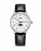 Skmei moon phase leather Black\whight