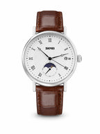 Skmei moon phase leather Havan / white